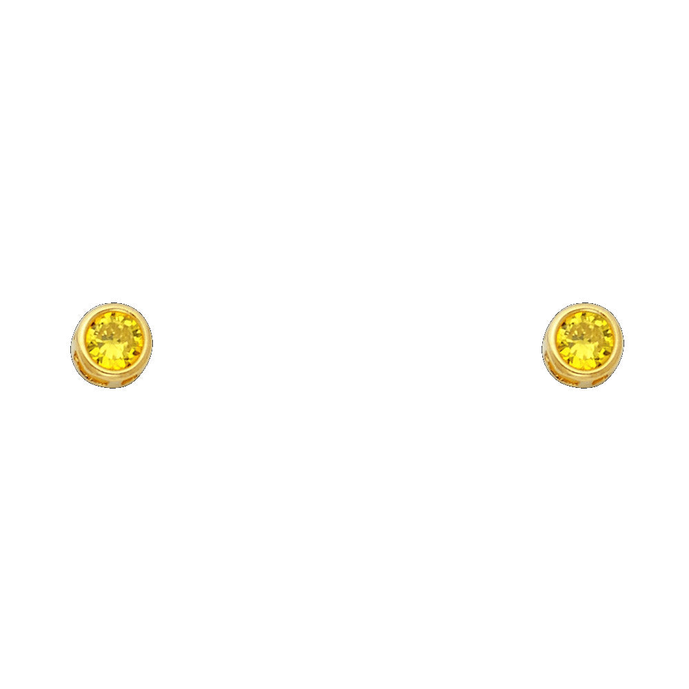 14K Yellow Gold Stud Earring & Solitaire Jewelry 4mm - ST203 - Image 11