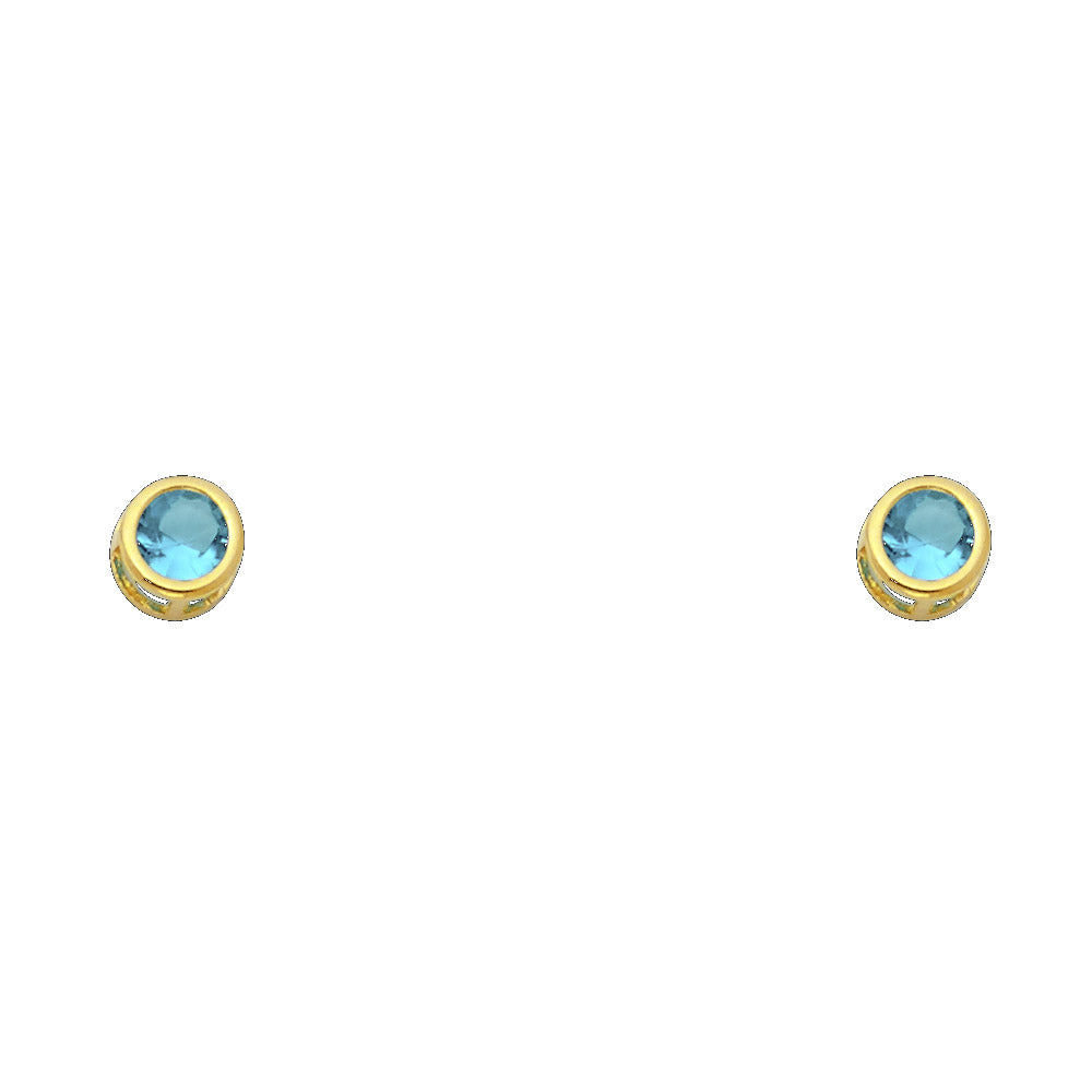 14K Yellow Gold Stud Earring & Solitaire Jewelry 4mm - ST203 - Image 12