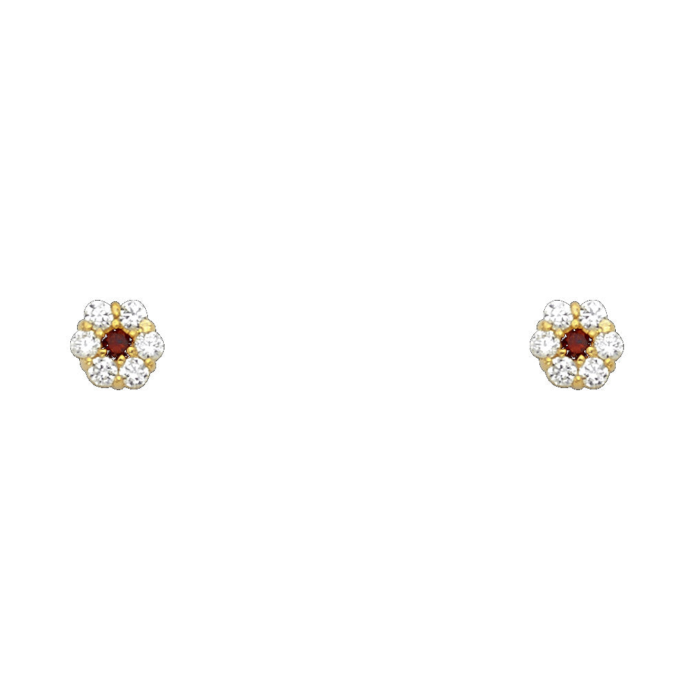 14K Yellow Gold Stud Earring & Solitaire Jewelry - ST204