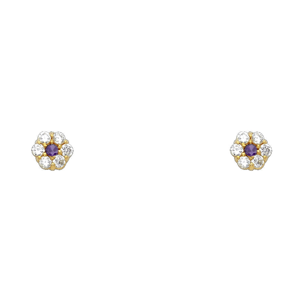 14K Yellow Gold Stud Earring & Solitaire Jewelry - ST204 - Image 2