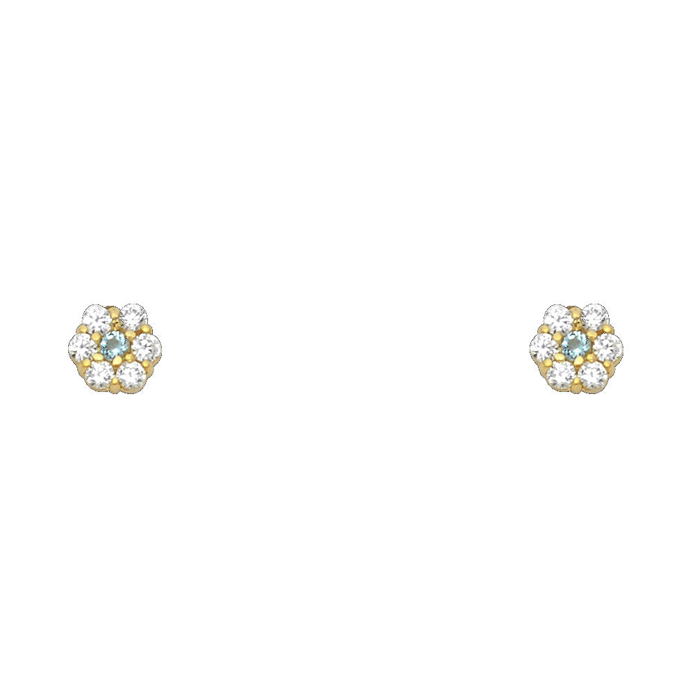 14K Yellow Gold Stud Earring & Solitaire Jewelry - ST204 - Image 3