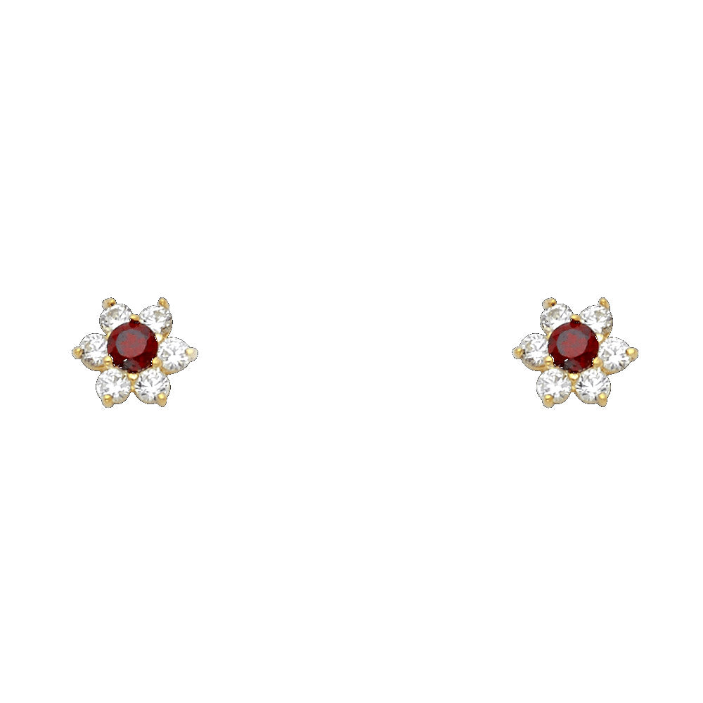 14K Yellow Gold Stud Earring & Solitaire Jewelry - ST205