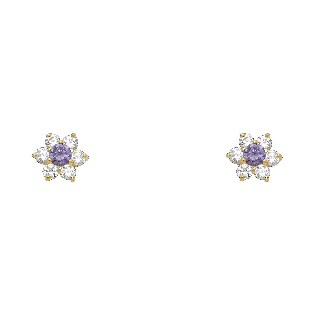 14K Yellow Gold Stud Earring & Solitaire Jewelry - ST205 - Image 2