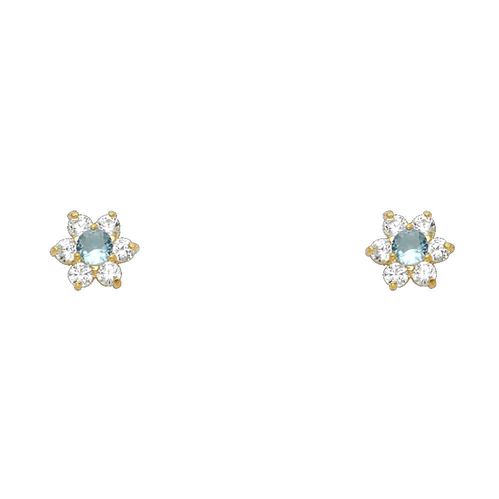 14K Yellow Gold Stud Earring & Solitaire Jewelry - ST205 - Image 3