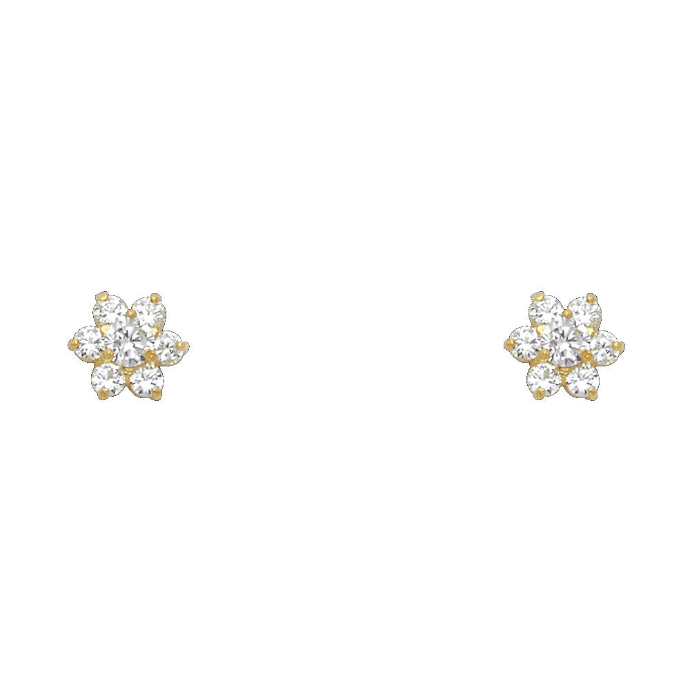 14K Yellow Gold Stud Earring & Solitaire Jewelry - ST205 - Image 4
