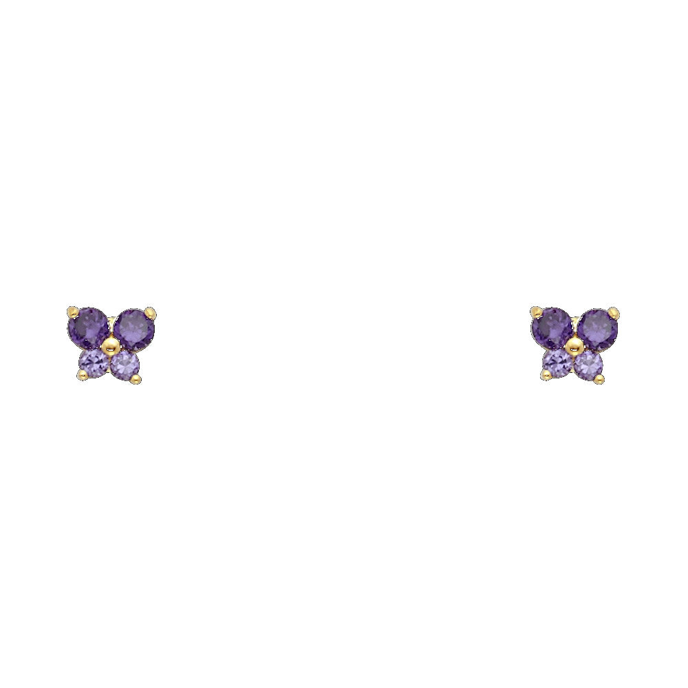14K Yellow Gold Stud Earring & Solitaire Jewelry - ST206 - Image 2