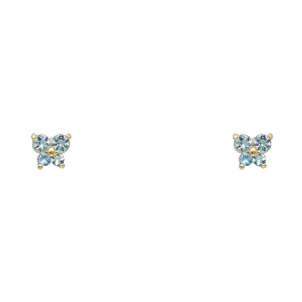 14K Yellow Gold Stud Earring & Solitaire Jewelry - ST206 - Image 3