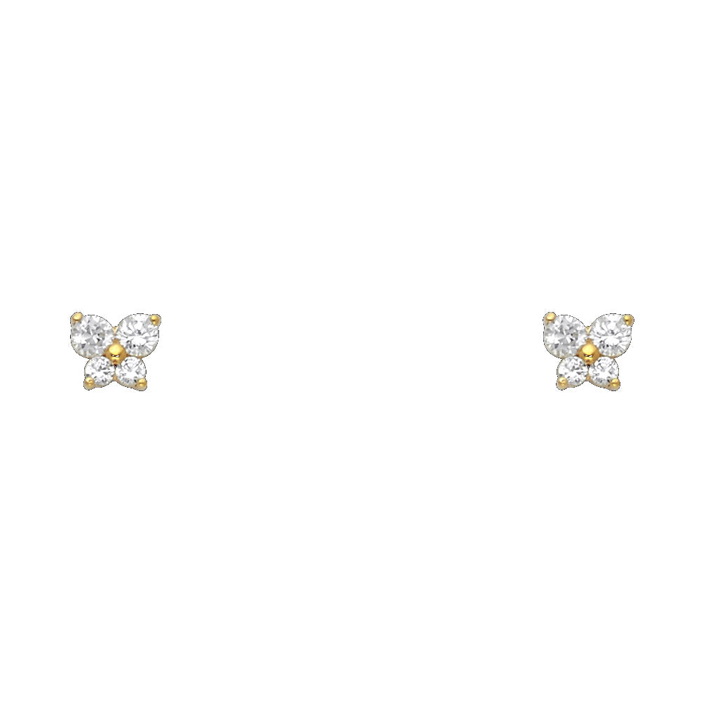 14K Yellow Gold Stud Earring & Solitaire Jewelry - ST206 - Image 4