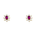 14K Yellow Gold Stud Earring & Solitaire Jewelry - ST208