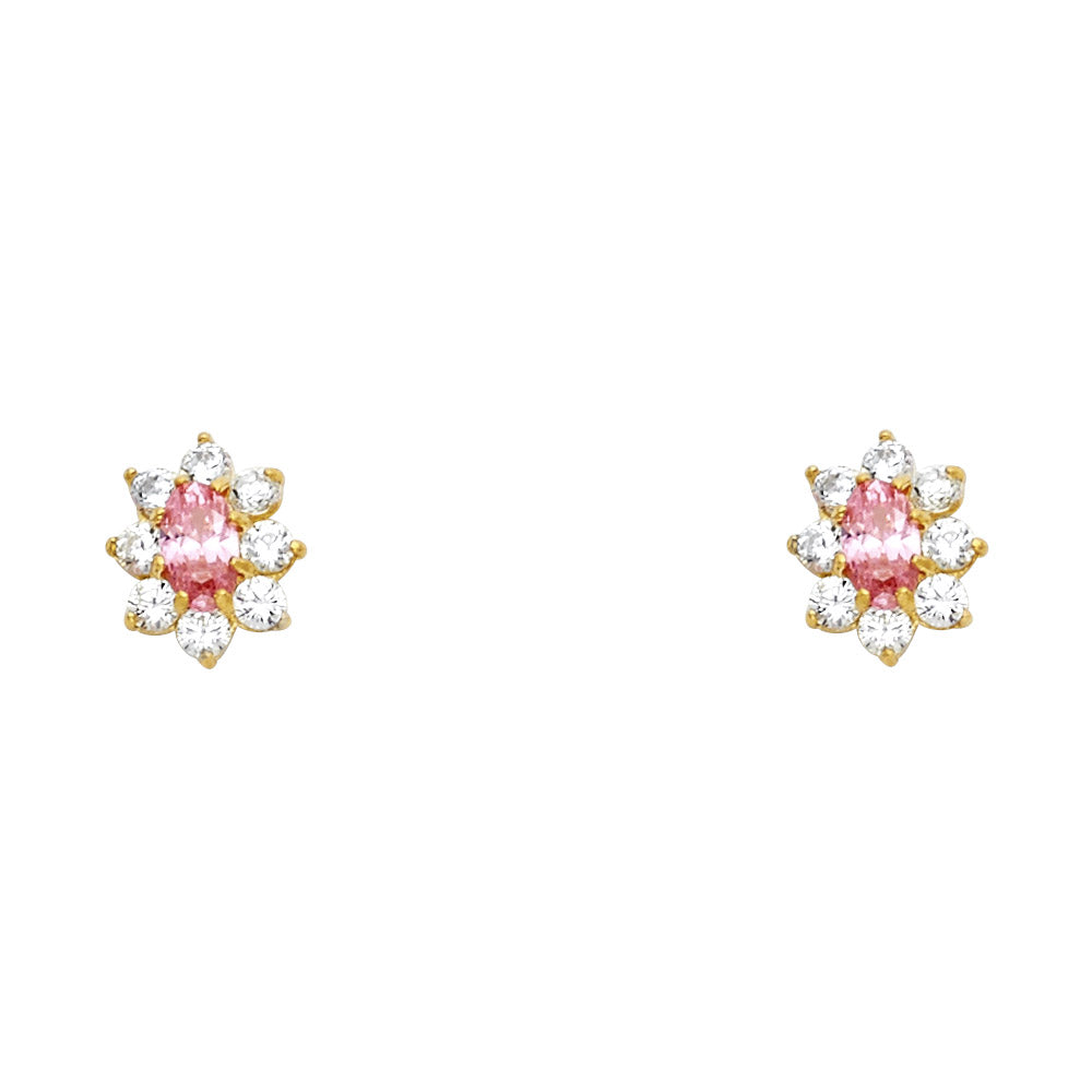 14K Yellow Gold Stud Earring & Solitaire Jewelry - ST211