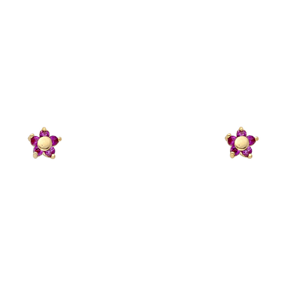 14K Yellow Gold Stud Earring & Solitaire Jewelry - ST224