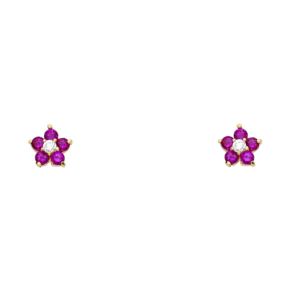 14K Yellow Gold Stud Earring & Solitaire Jewelry - ST225