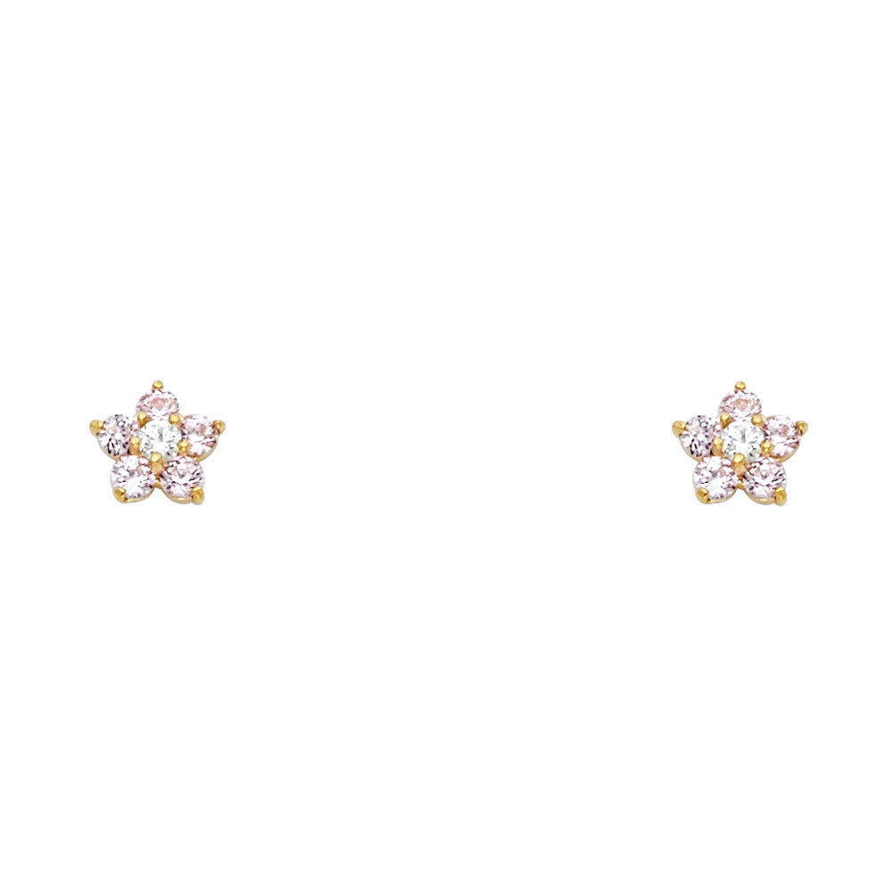 14K Yellow Gold Stud Earring & Solitaire Jewelry - ST227