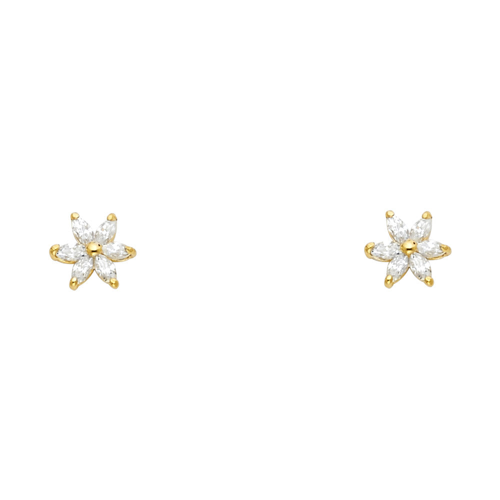 14K Yellow Gold Stud Earring & Solitaire Jewelry - ST231