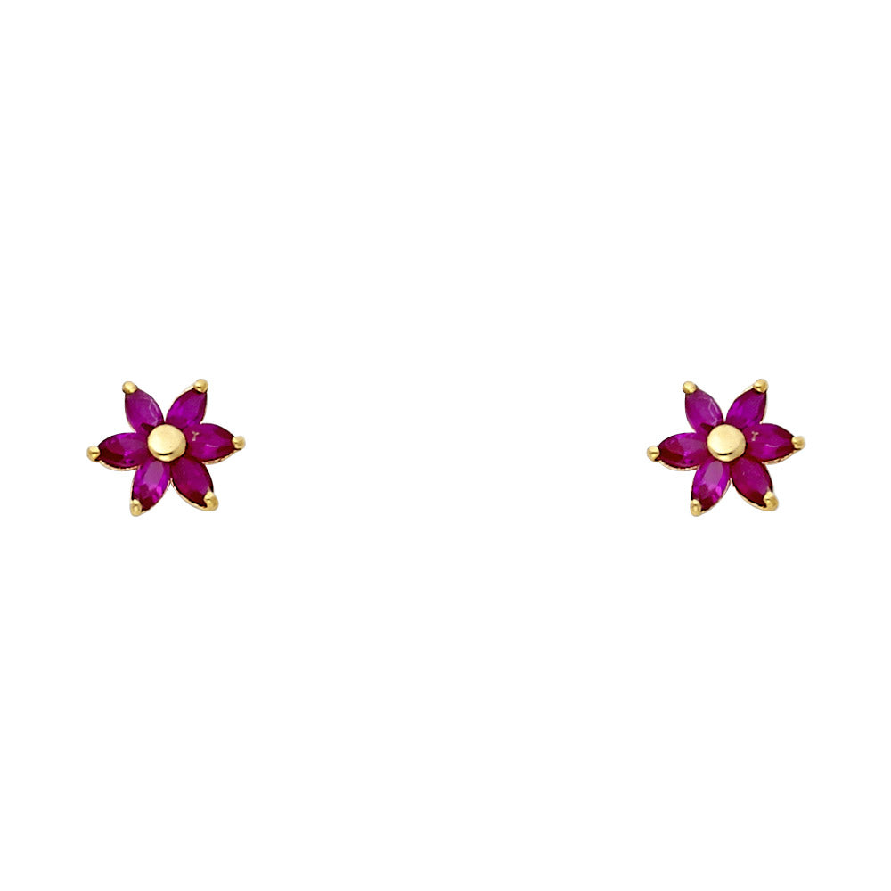 14K Yellow Gold Stud Earring & Solitaire Jewelry - ST234