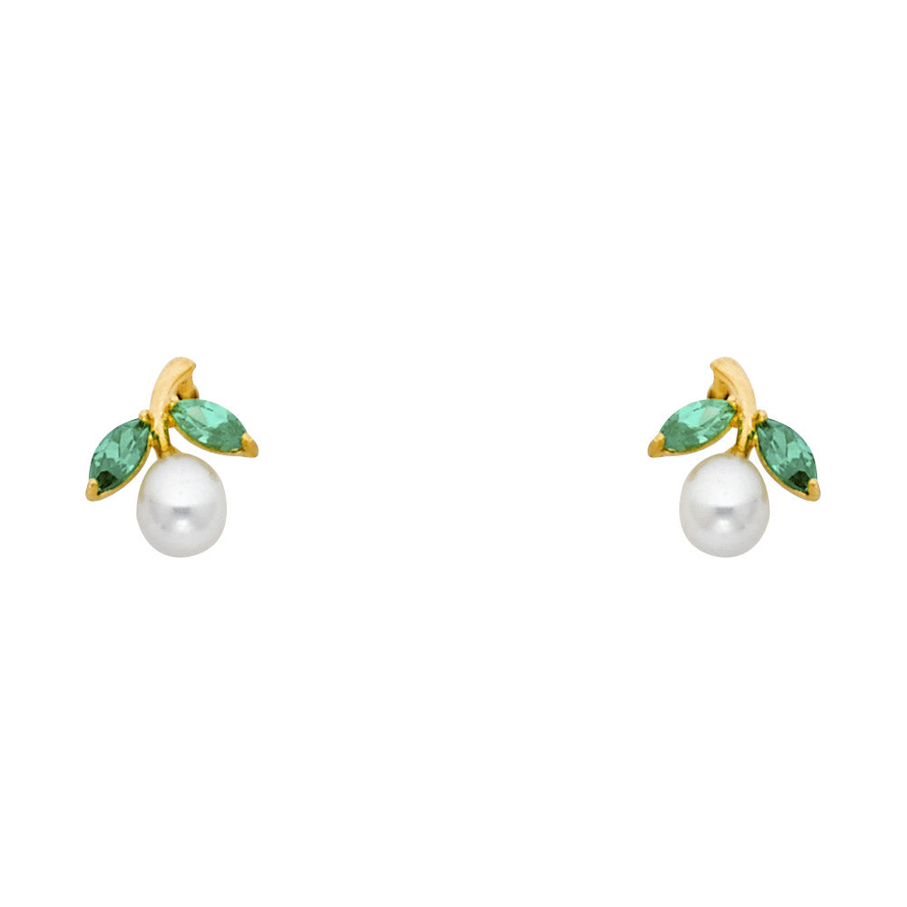 14K Yellow Gold Stud Earring & Solitaire Jewelry - ST238