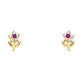 14K Yellow Gold Stud Earring & Solitaire Jewelry - ST239