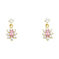 14K Yellow Gold Stud Earring & Solitaire Jewelry - ST243
