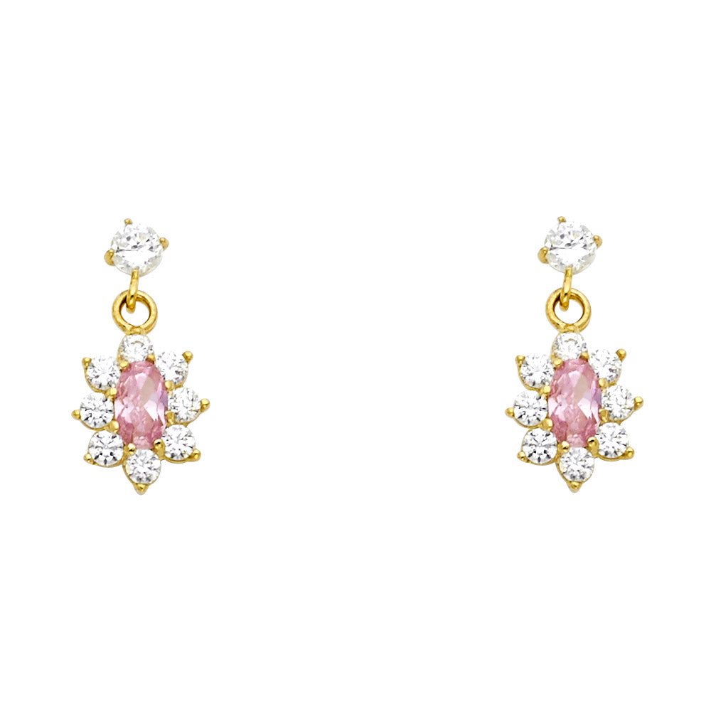 14K Yellow Gold Stud Earring & Solitaire Jewelry - ST243