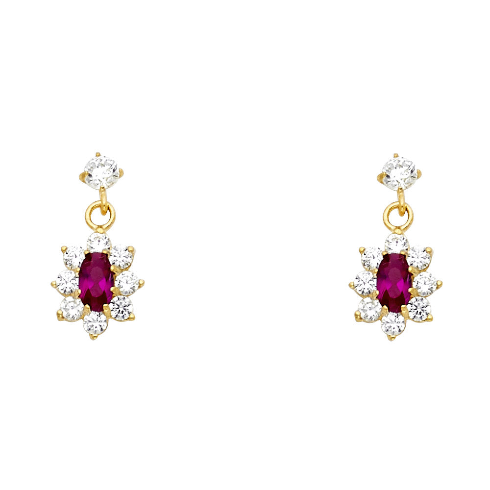 14K Yellow Gold Stud Earring & Solitaire Jewelry - ST244