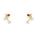 14K Yellow Gold Stud Earring & Solitaire Jewelry - ST246