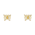 14K Yellow Gold Stud Earring & Solitaire Jewelry - ST252