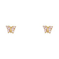 14K Yellow Gold Stud Earring & Solitaire Jewelry - ST255