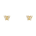 14K Yellow Gold Stud Earring & Solitaire Jewelry - ST256