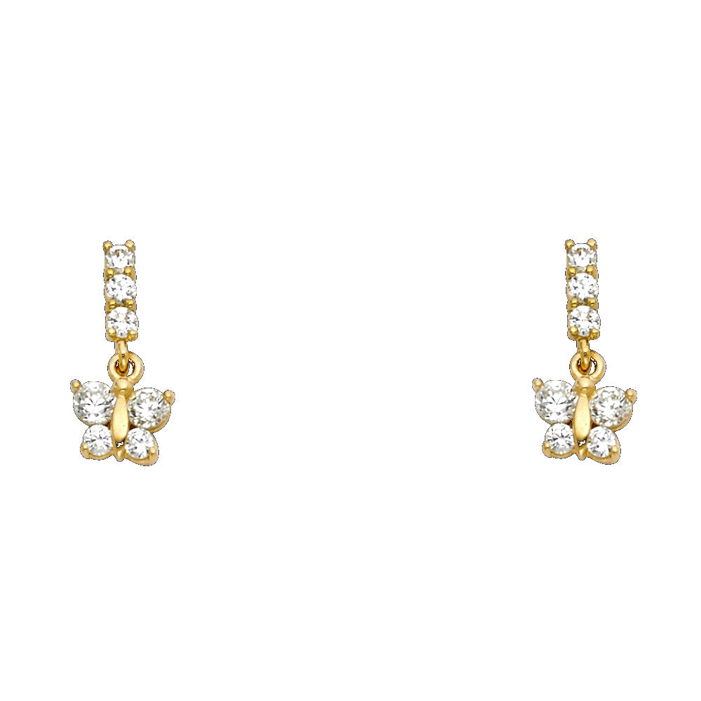 14K Yellow Gold Stud Earring & Solitaire Jewelry - ST260