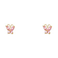 14K Yellow Gold Stud Earring & Solitaire Jewelry - ST262
