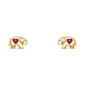 14K Yellow Gold Stud Earring & Solitaire Jewelry - ST274