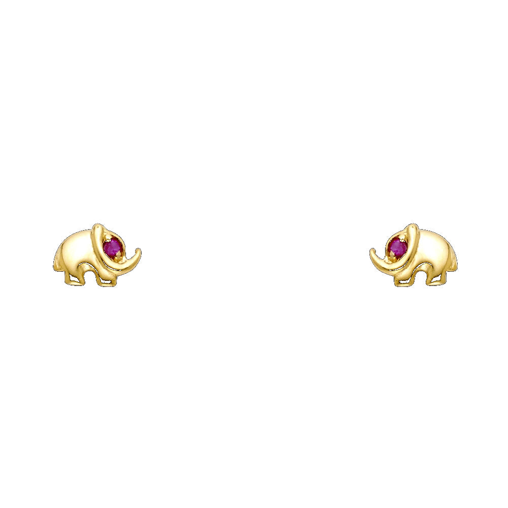 14K Yellow Gold Stud Earring & Solitaire Jewelry - ST277