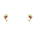 14K Yellow Gold Stud Earring & Solitaire Jewelry - ST281