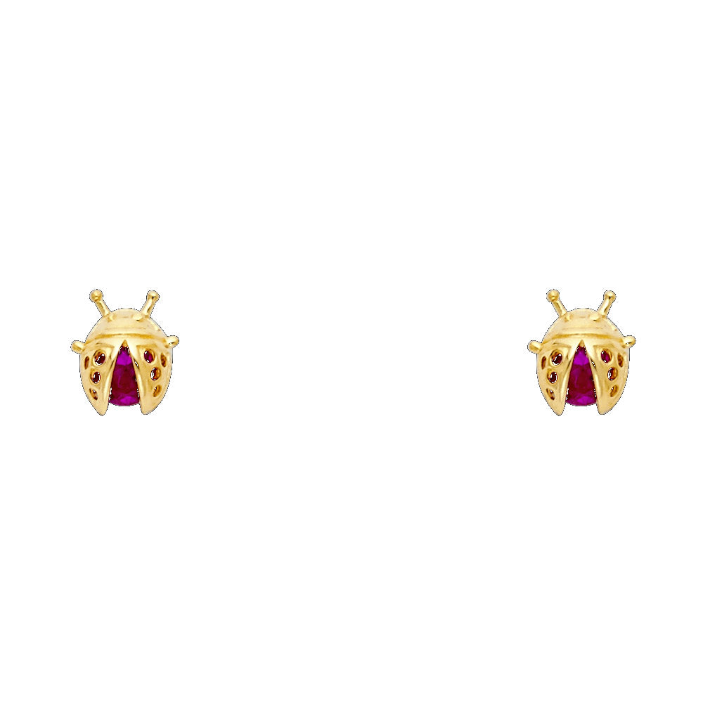 14K Yellow Gold Stud Earring & Solitaire Jewelry - ST285