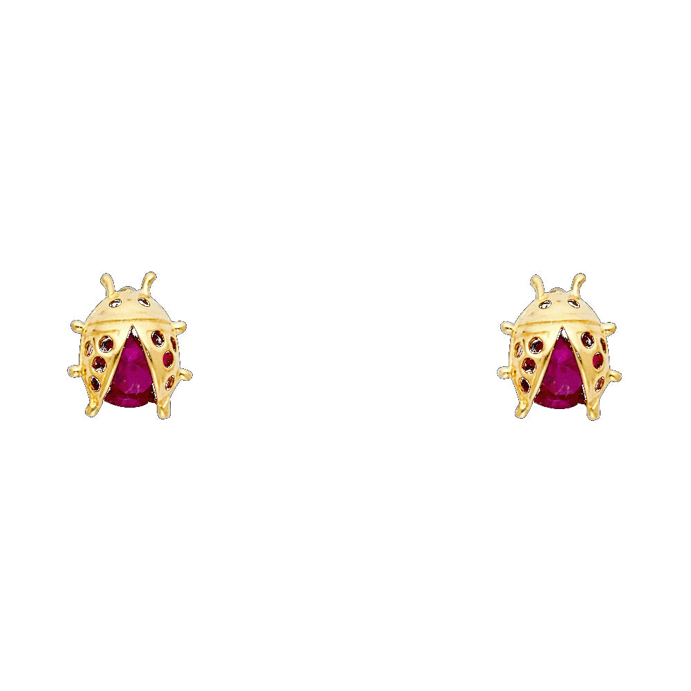 14K Yellow Gold Stud Earring & Solitaire Jewelry - ST286