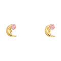14K Yellow Gold Stud Earring & Solitaire Jewelry - ST292