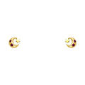 14K Yellow Gold Stud Earring & Solitaire Jewelry - ST296