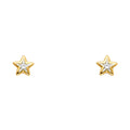 14K Yellow Gold Stud Earring & Solitaire Jewelry - ST298