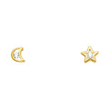 14K Yellow Gold Stud Earring & Solitaire Jewelry - ST299
