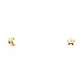 14K Yellow Gold Stud Earring & Solitaire Jewelry - ST308