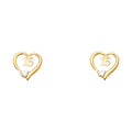 14K Yellow Gold Stud Earring & Solitaire Jewelry - ST312