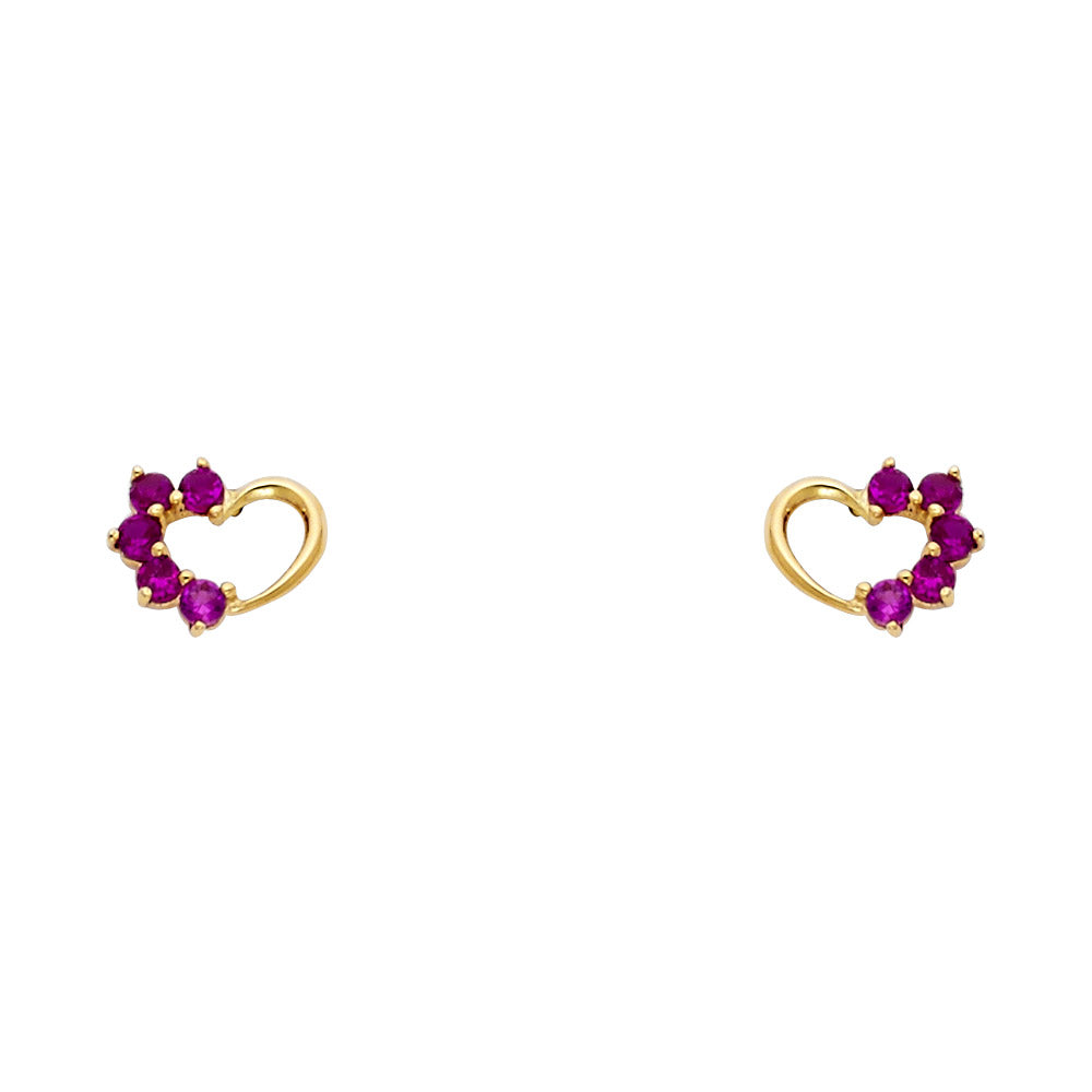 14K Yellow Gold Stud Earring & Solitaire Jewelry - ST315