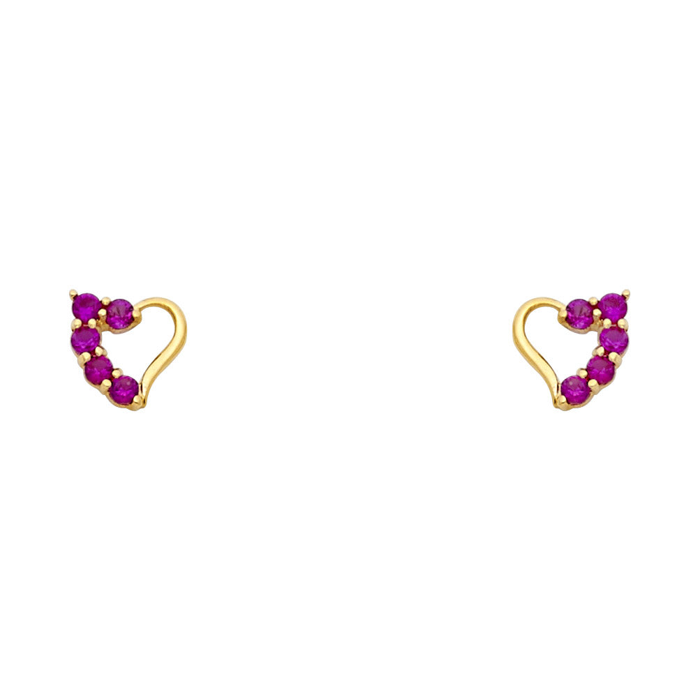 14K Yellow Gold Stud Earring & Solitaire Jewelry - ST318