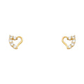 14K Yellow Gold Stud Earring & Solitaire Jewelry - ST320
