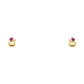 14K Yellow Gold Stud Earring & Solitaire Jewelry - ST326