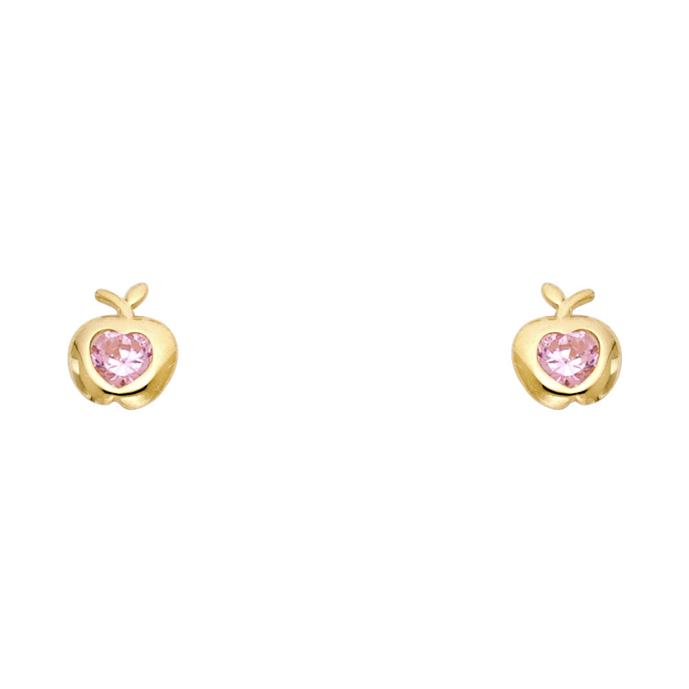 14K Yellow Gold Stud Earring & Solitaire Jewelry - ST327