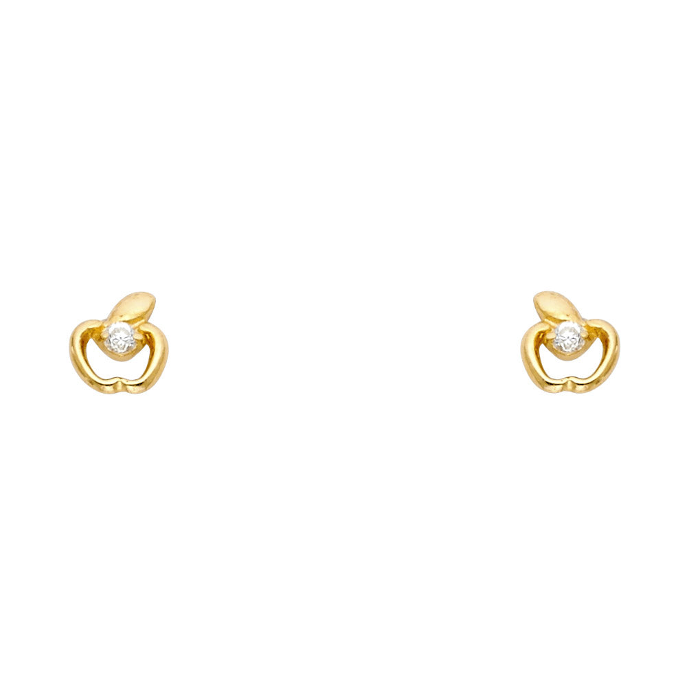 14K Yellow Gold Stud Earring & Solitaire Jewelry - ST331