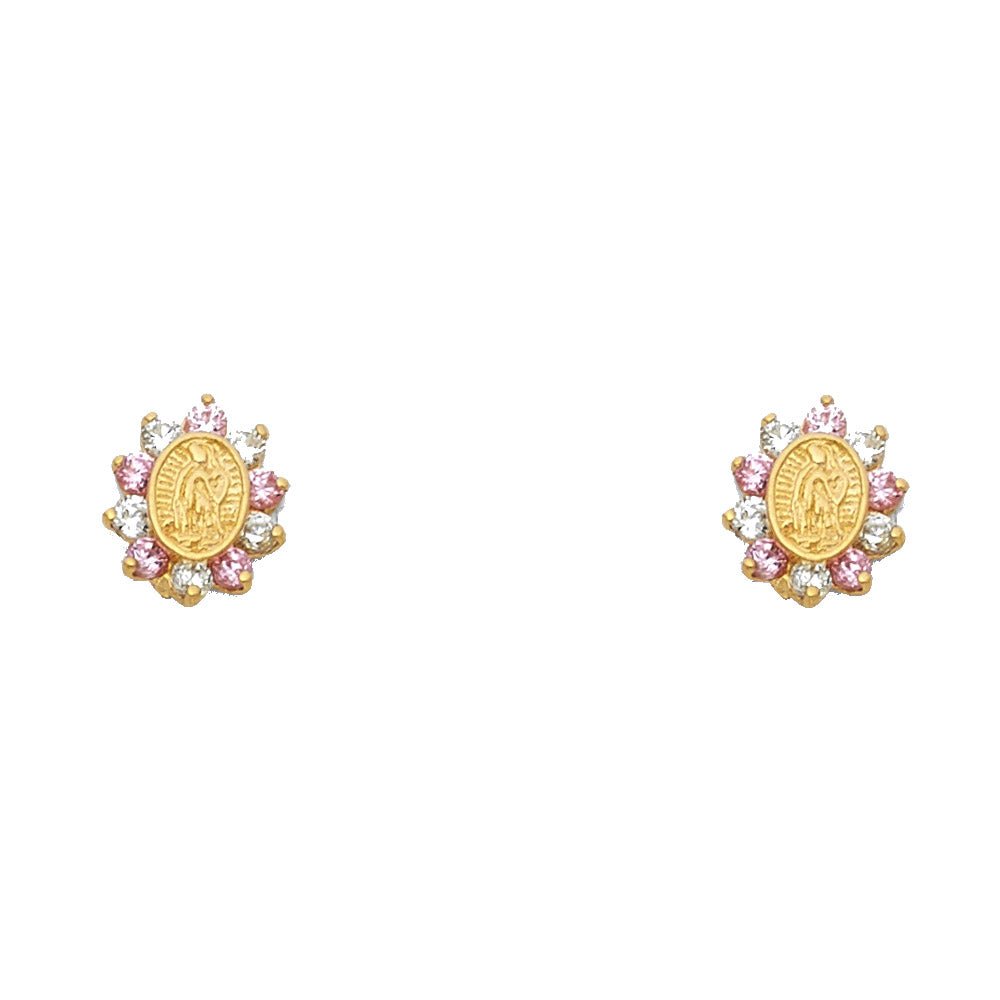 14K Yellow Gold Stud Earring & Solitaire Jewelry - ST334