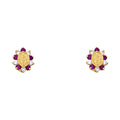 14K Yellow Gold Stud Earring & Solitaire Jewelry - ST335