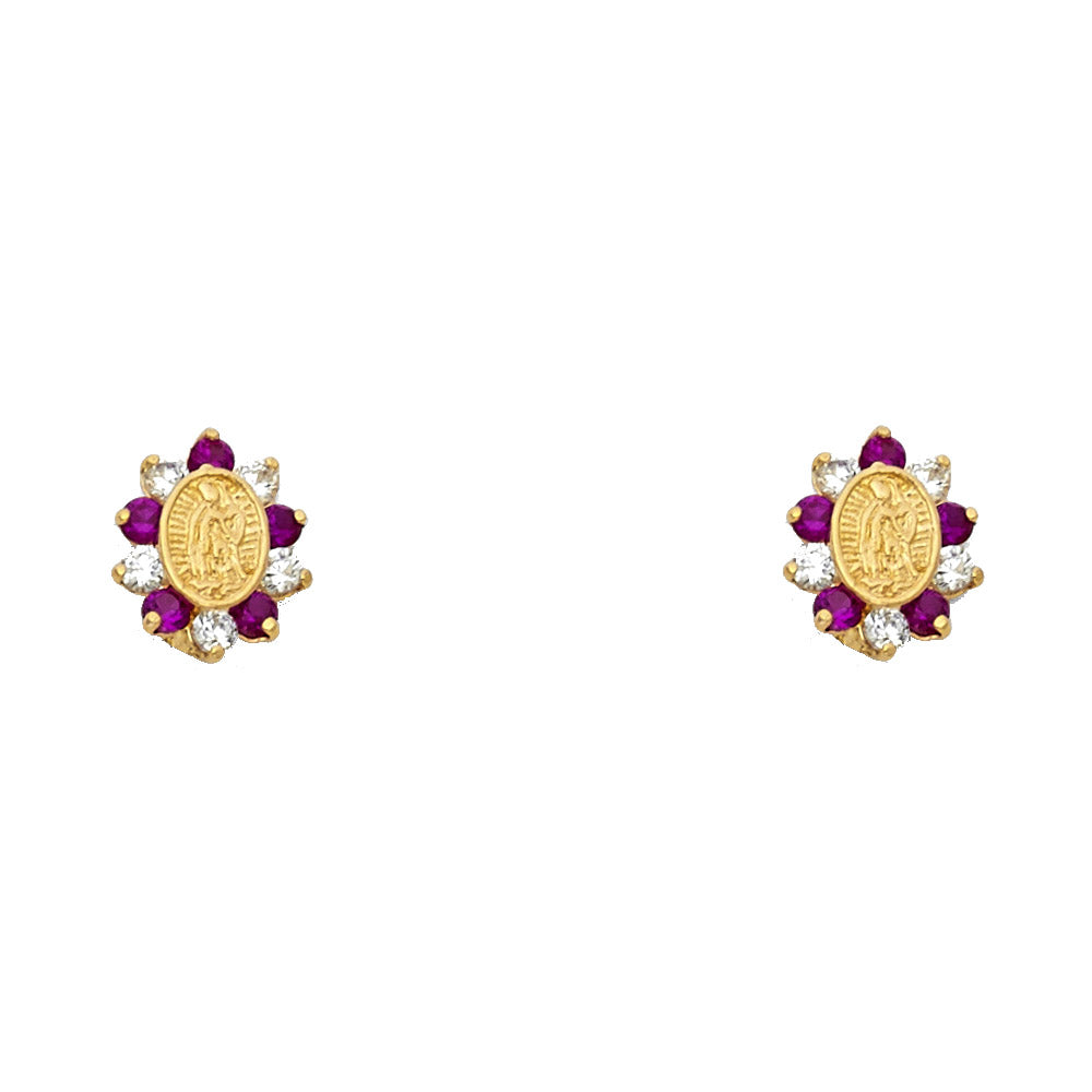 14K Yellow Gold Stud Earring & Solitaire Jewelry - ST335